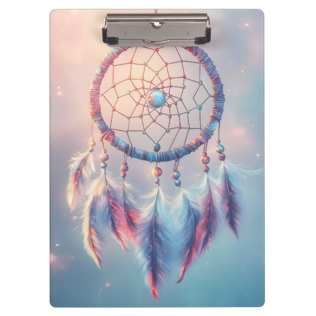 Pranchetas Dream Catcher com Penas e Miçangas Suaves (Frente)