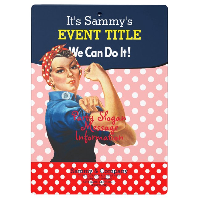 Pranchetas É o seu suprimento personalizado do Rosie Party (Verso)