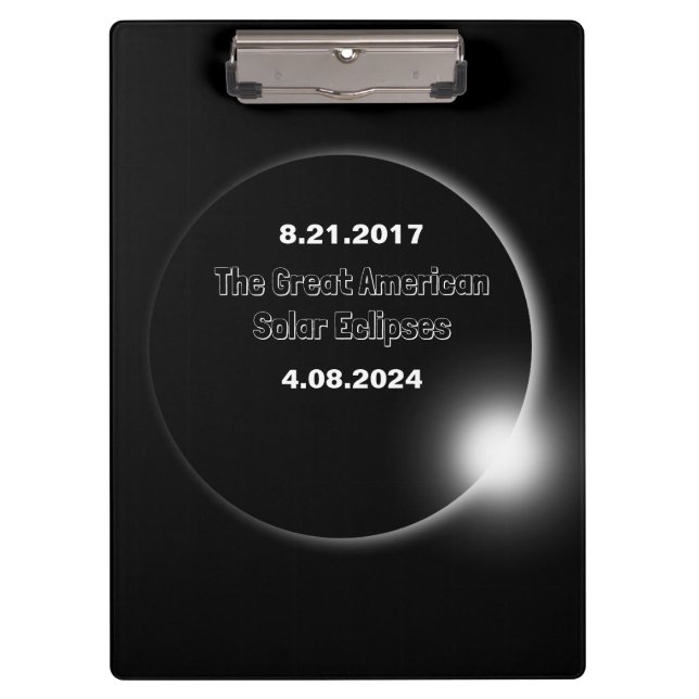 Pranchetas Eclipse Solar com Data Dupla de 2024 & 2017 (Frente)
