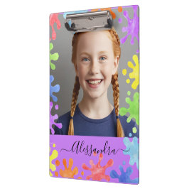 Pranchetas Editable Pastel Splash Custom Photo Frame