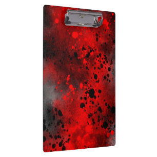 Pranchetas Efeito de respingo de tinta vermelho e preto