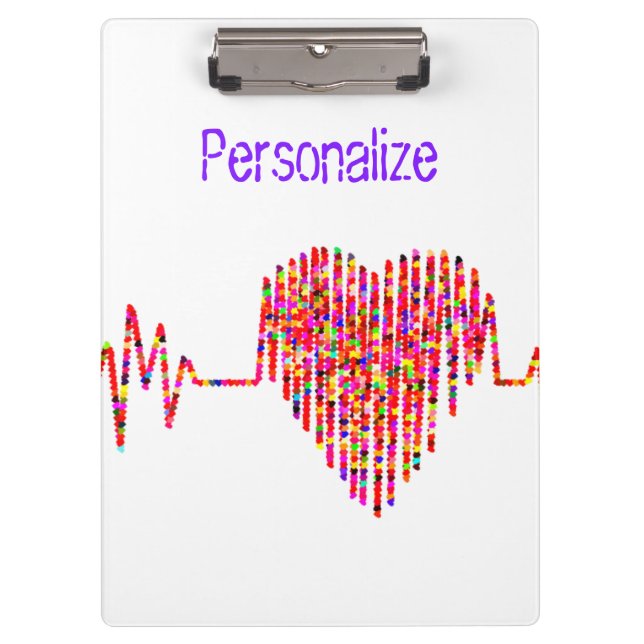 Pranchetas EKG linha cardíaca branca vermelha (Frente)