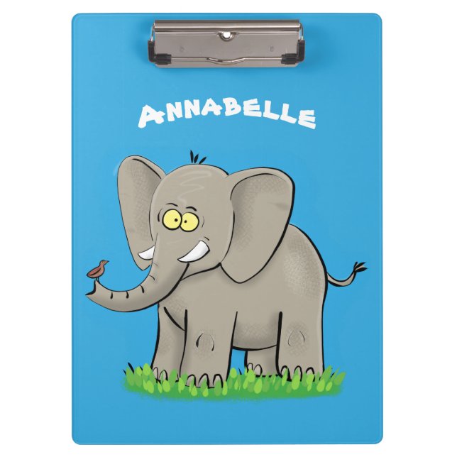 Pranchetas Elefante engraçado e bonito com desenho animado de (Frente)