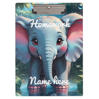 Pranchetas Elefante Personalizado Fofo na Chuva