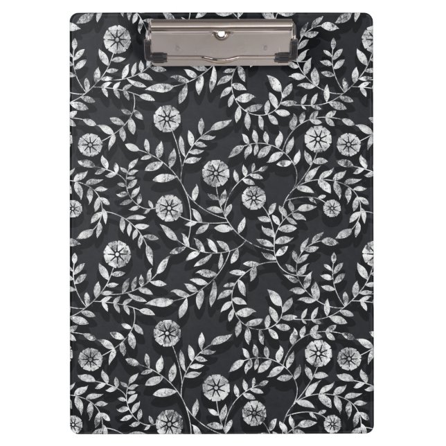 Pranchetas Elegant Chalkboard Floral Pattern (Frente)