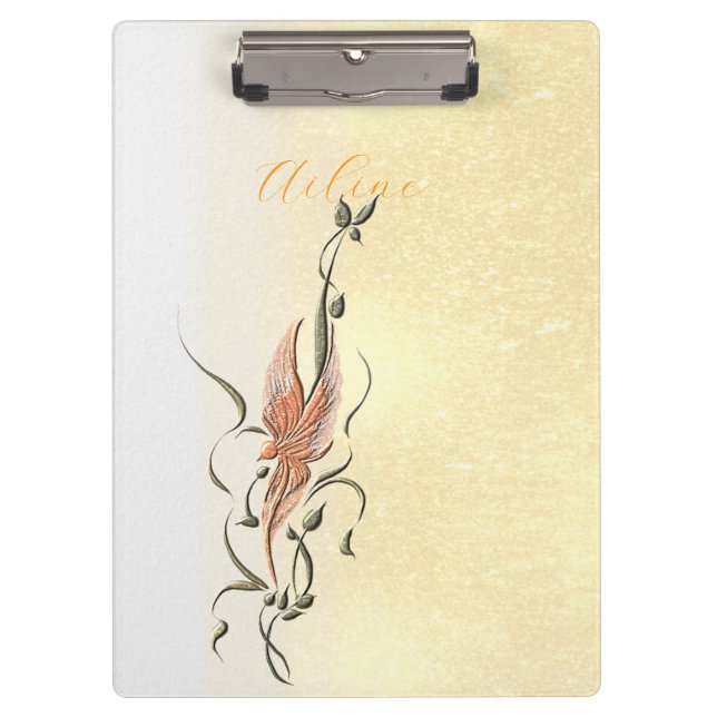 Pranchetas Elegant Golden Floral Vine clipboard  (Frente)