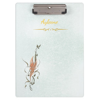 Pranchetas Elegant Golden Floral Vine clipboard 