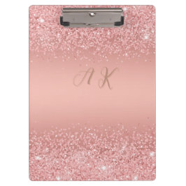 Pranchetas Elegant Rose Gold Luxe Brilho Monograma