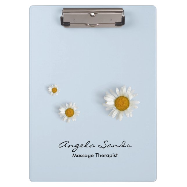 Pranchetas Elegant white daisies blue (Frente)