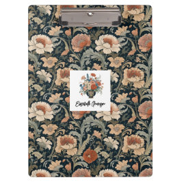 Pranchetas Elegante Estilo Vintage Floral Escuro Personalizad