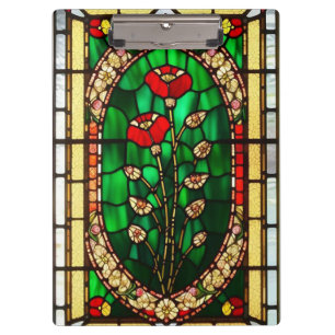 Pranchetas Elegante Flor Vermelha de Vidro Pintado