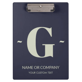 Pranchetas Elegante Indigo Blue Trendy Monograma Modelo
