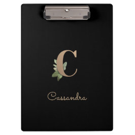 Pranchetas Elegante Monograma Botânico - Letra C