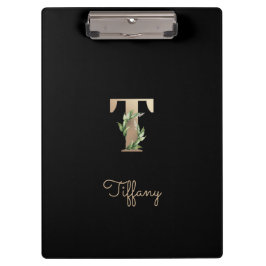 Pranchetas Elegante Monograma Botânico - Letra T