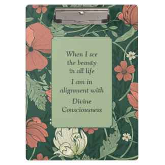 Pranchetas Elegante Morris Style Coral, Verde, Teal Floral