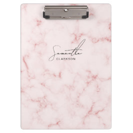 Pranchetas Elegante Rótulo Manuscrito Rosa Mármore Minimalist