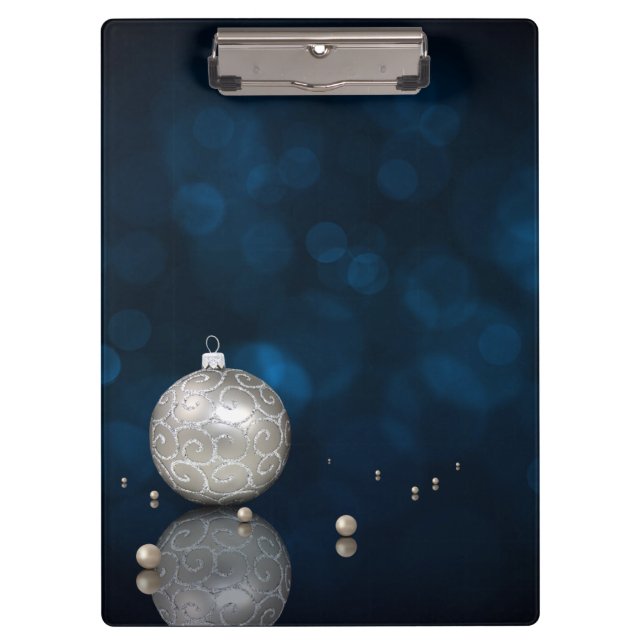 Pranchetas Elegante Silver Glitter Ornament - Área de transfe (Frente)