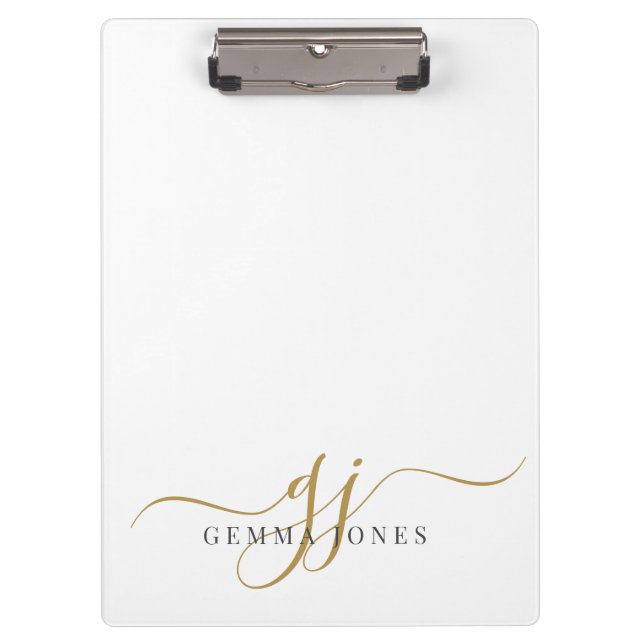 Pranchetas Elegantes Monogramas de Inicial em Nome com Letra  (Frente)