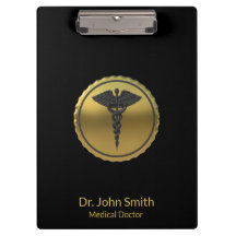 Emblema Caduceu 3D Dourado Médico Profissional
