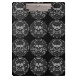 Pranchetas Emblema Crânio e Crossbones