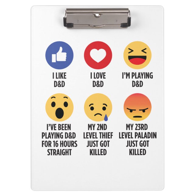 Pranchetas Emoticons D&D (Frente)