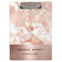 Pranchetas Empresa Consultor de mármore metálico Dourado rosa