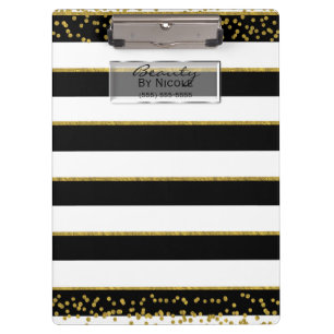 Pranchetas Encanto chique elegante preto do ouro branco