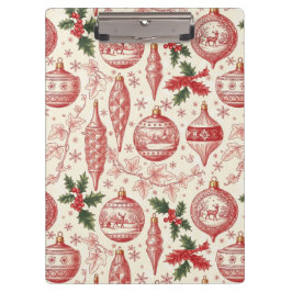 Pranchetas Enfeites de Natal em Toile Vermelho Chinoiserie