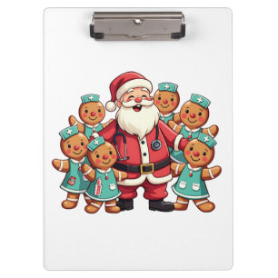 Pranchetas Enfermeiras de pão Natal Santa Claus