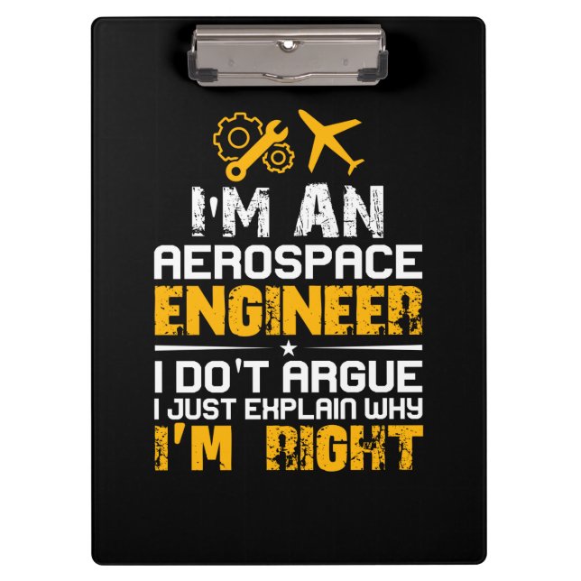 Pranchetas Engenheiro Eu Sou Um Engenheiro Aeroespacial (Frente)