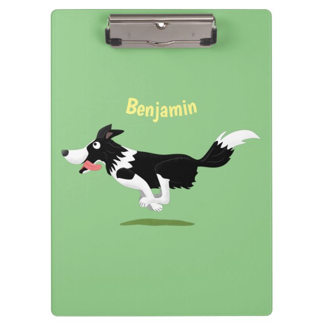 Pranchetas Engraçado Cão da Borda Collie executando desenho a (Frente)