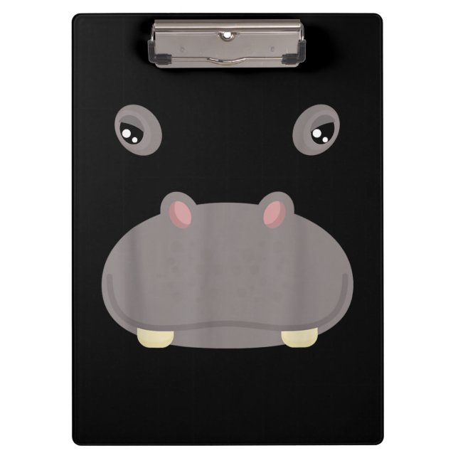 Pranchetas Engraçado Cara de Animal Bonito com Hippo Figurume (Frente)