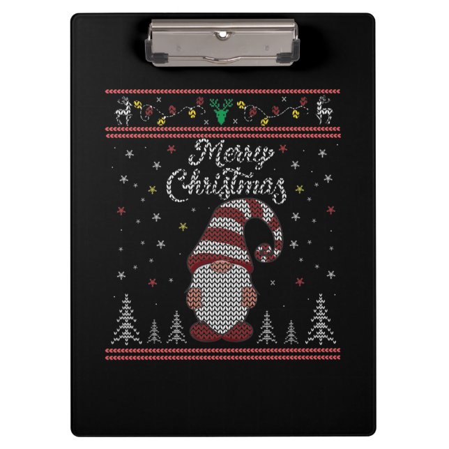 Pranchetas Engraçado Gnomo Feliz Natal (Frente)