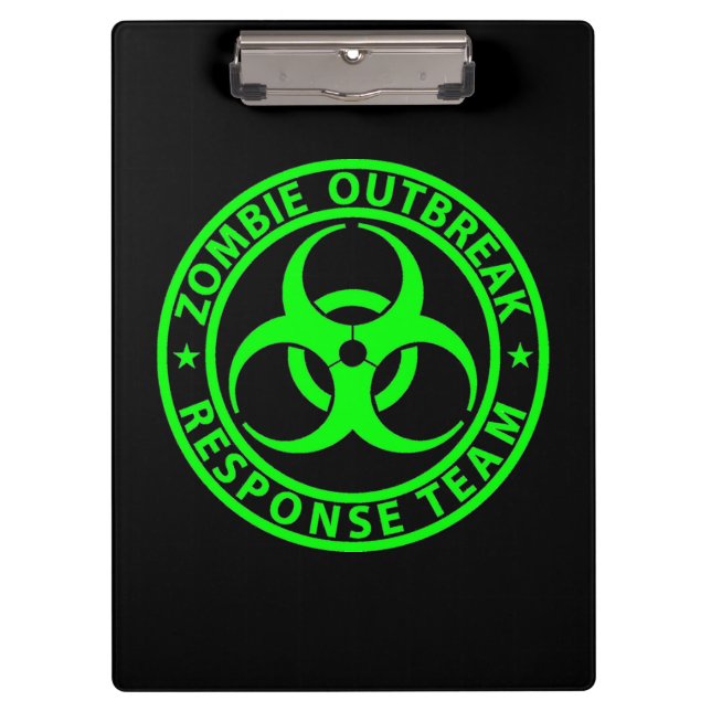 Pranchetas Equipe de Resposta a Surtos de Zumbis Verde Neon (Frente)