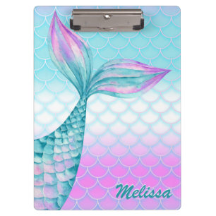 Pranchetas Escalas de Cauda de Sereia Rosa-Rosa Personalizada