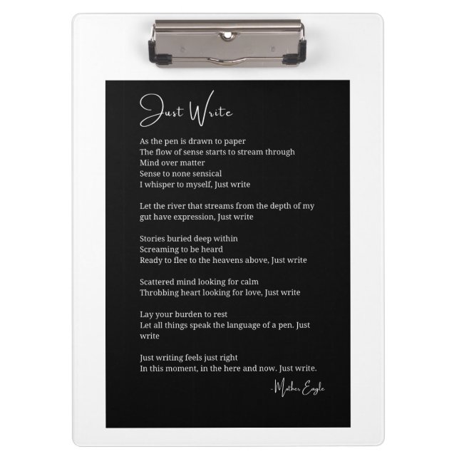 Pranchetas Escreva poesia inspiradora poster (Frente)