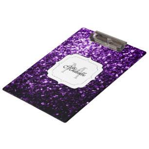 Pranchetas Escuro Roxo Brilhante brilhante brilha Monograma