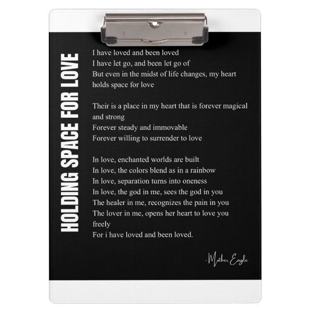Pranchetas Espaço para o amor, poem wall art poster decor (Frente)