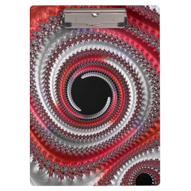 Pranchetas Espiral Fractal Gradiente Vermelho Preto Abstrato (Frente)