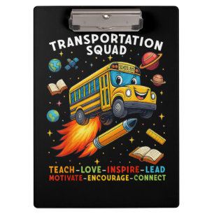 Pranchetas Esquadrão de Transporte Motorista de Ônibus Escola