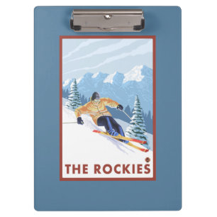 Pranchetas Esquiador da neve de Downhhill - as Montanhas