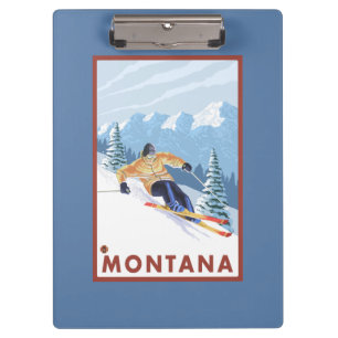 Pranchetas Esquiador da neve de Downhhill - Montana
