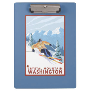 Pranchetas Esquiador da neve de Downhhill - montanha de