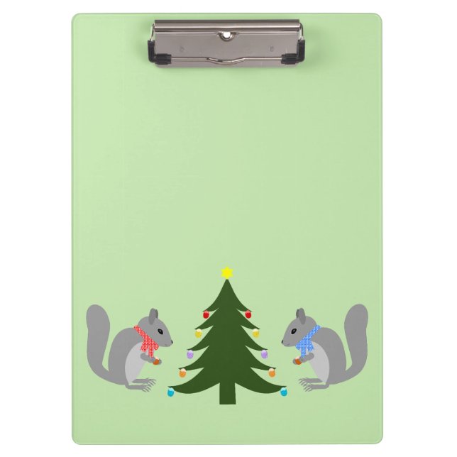 Pranchetas Esquilos Decorantes de Árvores de Natal (Frente)