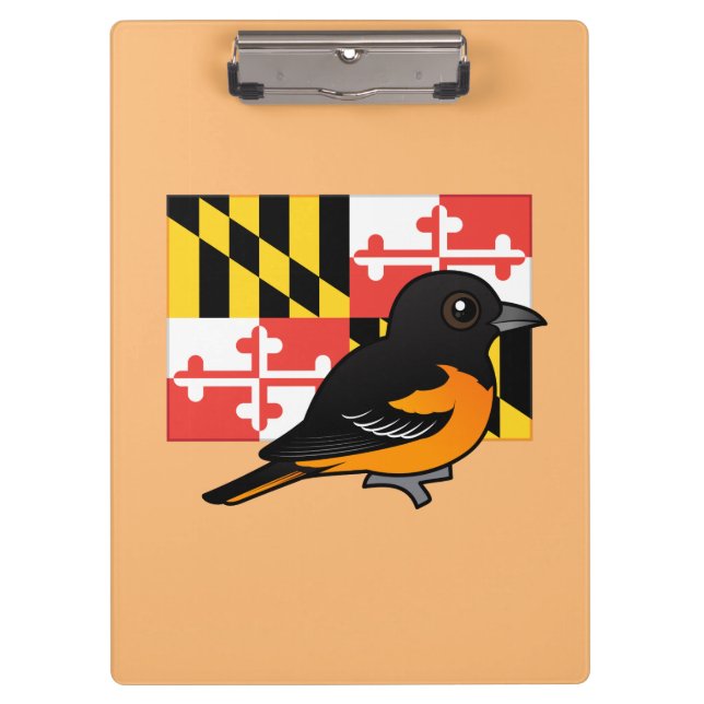 Pranchetas Estado Birdorable de Maryland: Baltimore Oriole (Frente)