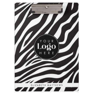 Pranchetas Estampa de Zebra Chic Personalizada Logotipo da Em