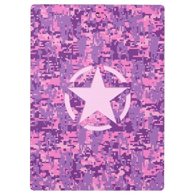 Pranchetas Estilo de Camo Digital - Estrela Rosa Deco (Verso)