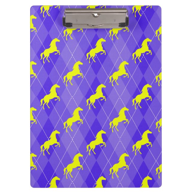 Pranchetas Estilo roxo e Amarelo, Cavalo, Equestre (Frente)