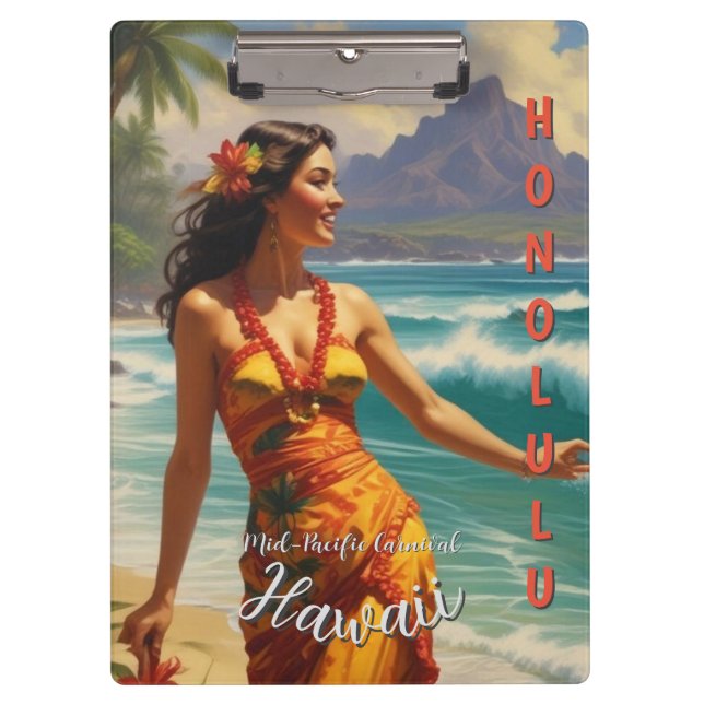 Pranchetas Estilo Vintage Viagem Honolulu Médio Havaiano - Pa (Frente)
