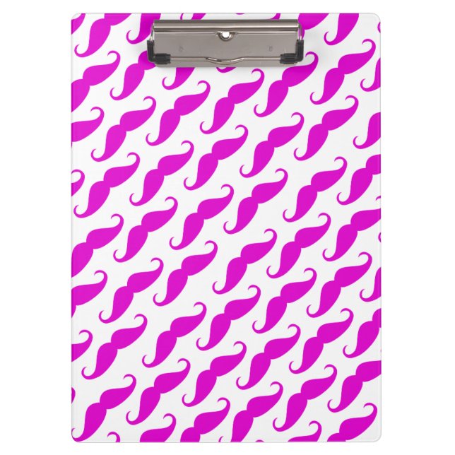 Pranchetas Estrada engraçada padrão de bigode de neon rosa-ro (Frente)